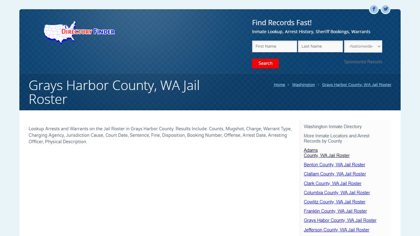 Grays Harbor County, WA Jail Roster | People Lookup